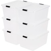 image:imageIRIS USA 18 QT Clear Storage Organizer with Removable Dividers Stackable Plastic Storage Box with Lid Modular Container for Crafts Tools Office amp Pantry Organization325 Qt