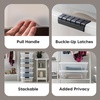 image:imageIRIS USA 18 QT Clear Storage Organizer with Removable Dividers Stackable Plastic Storage Box with Lid Modular Container for Crafts Tools Office amp Pantry Organization27 Qt