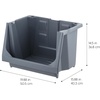 image:imageIRIS USA Open Front Storage Bins Jumbo Stackable Storage Bins 3 Pack  Heavyduty interlocking bins provide openfront access for garage tools hardware sporting goods and workshop storageLarge  3 Pack