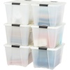 image:imageIRIS USA 18 QT Clear Storage Organizer with Removable Dividers Stackable Plastic Storage Box with Lid Modular Container for Crafts Tools Office amp Pantry Organization54 Qt
