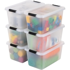 image:imageIRIS USA 18 QT Clear Storage Organizer with Removable Dividers Stackable Plastic Storage Box with Lid Modular Container for Crafts Tools Office amp Pantry Organization135 Qt