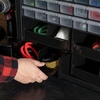 image:imageIRIS Plastic Hardware Storage Drawer 44 Drawer Parts Cabinet  Yellow  Wallmountable Stackable Building Bricks Screws Nuts amp Bolts Hardware Garage Tool StorageBlack