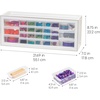 image:imageIRIS Plastic Hardware Storage Drawer 44 Drawer Parts Cabinet  Yellow  Wallmountable Stackable Building Bricks Screws Nuts amp Bolts Hardware Garage Tool StorageWhite