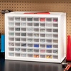 image:imageIRIS Plastic Hardware Storage Drawer 44 Drawer Parts Cabinet  Yellow  Wallmountable Stackable Building Bricks Screws Nuts amp Bolts Hardware Garage Tool StorageWhite