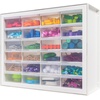 image:imageIRIS Plastic Hardware Storage Drawer 44 Drawer Parts Cabinet  Yellow  Wallmountable Stackable Building Bricks Screws Nuts amp Bolts Hardware Garage Tool StorageWhite
