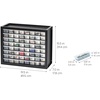 image:imageIRIS Plastic Hardware Storage Drawer 44 Drawer Parts Cabinet  Yellow  Wallmountable Stackable Building Bricks Screws Nuts amp Bolts Hardware Garage Tool StorageBlack