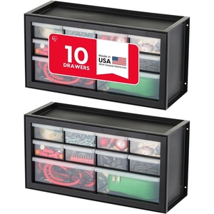 image:imageIRIS Plastic Hardware Storage Drawer 44 Drawer Parts Cabinet  Yellow  Wallmountable Stackable Building Bricks Screws Nuts amp Bolts Hardware Garage Tool StorageBlack