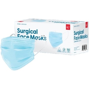 image:imageIRIS USA Surgical Face Mask ASTM Level 3 Made in USA 50 Pack  High Filtration Medical Mask Fluid Resistant 3Layer Disposable Earloop Mask