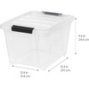 image:imageIRIS USA 72 QT Plastic Storage Box with Lid and Latches  8 Pack  BPAFree SeeThrough Organizing Solution Durable Nestable Stackable Containers Secure Pull Handle  ClearClear