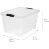 image:imageIRIS USA 72 QT Plastic Storage Box with Lid and Latches  8 Pack  BPAFree SeeThrough Organizing Solution Durable Nestable Stackable Containers Secure Pull Handle  ClearClear