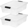 image:imageIRIS USA 72 QT Plastic Storage Box with Lid and Latches  8 Pack  BPAFree SeeThrough Organizing Solution Durable Nestable Stackable Containers Secure Pull Handle  ClearClear