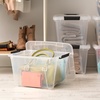 image:imageIRIS USA 72 QT Plastic Storage Box with Lid and Latches  8 Pack  BPAFree SeeThrough Organizing Solution Durable Nestable Stackable Containers Secure Pull Handle  ClearClear