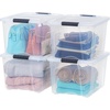 image:imageIRIS USA 72 QT Plastic Storage Box with Lid and Latches  8 Pack  BPAFree SeeThrough Organizing Solution Durable Nestable Stackable Containers Secure Pull Handle  ClearClear
