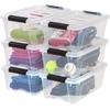 image:imageIRIS USA 72 QT Plastic Storage Box with Lid and Latches  8 Pack  BPAFree SeeThrough Organizing Solution Durable Nestable Stackable Containers Secure Pull Handle  ClearClear