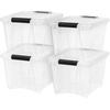 image:imageIRIS USA 72 QT Plastic Storage Box with Lid and Latches  8 Pack  BPAFree SeeThrough Organizing Solution Durable Nestable Stackable Containers Secure Pull Handle  ClearClear