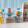 image:imageIRIS USA 72 QT Plastic Storage Box with Lid and Latches  8 Pack  BPAFree SeeThrough Organizing Solution Durable Nestable Stackable Containers Secure Pull Handle  ClearClear
