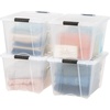 image:imageIRIS USA 72 QT Plastic Storage Box with Lid and Latches  8 Pack  BPAFree SeeThrough Organizing Solution Durable Nestable Stackable Containers Secure Pull Handle  ClearClear