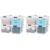 image:imageIRIS USA 72 QT Plastic Storage Box with Lid and Latches  8 Pack  BPAFree SeeThrough Organizing Solution Durable Nestable Stackable Containers Secure Pull Handle  ClearClear