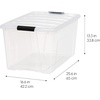image:imageIRIS USA 72 QT Plastic Storage Box with Lid and Latches  8 Pack  BPAFree SeeThrough Organizing Solution Durable Nestable Stackable Containers Secure Pull Handle  ClearClear