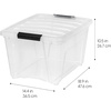image:imageIRIS USA 72 QT Plastic Storage Box with Lid and Latches  8 Pack  BPAFree SeeThrough Organizing Solution Durable Nestable Stackable Containers Secure Pull Handle  ClearClear