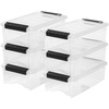 image:imageIRIS USA 72 QT Plastic Storage Box with Lid and Latches  8 Pack  BPAFree SeeThrough Organizing Solution Durable Nestable Stackable Containers Secure Pull Handle  ClearClear