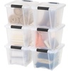 image:imageIRIS USA 72 QT Plastic Storage Box with Lid and Latches  8 Pack  BPAFree SeeThrough Organizing Solution Durable Nestable Stackable Containers Secure Pull Handle  ClearClear