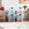 image:imageIRIS USA 72 QT Plastic Storage Box with Lid and Latches  8 Pack  BPAFree SeeThrough Organizing Solution Durable Nestable Stackable Containers Secure Pull Handle  ClearClear
