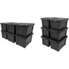 image:imageIRIS USA 20 Gallon Lockable Storage Bins with Lids 6 Pack amp 5 Gallon Lockable Storage Bins with Lids 6 Pack  Heavy Duty Stackable Garage Organizing Rugged Utility Boxes Made in USA  Black