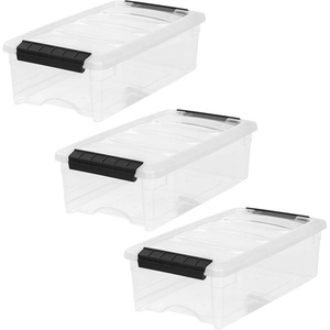 image:imageIRIS USA 72 QT Plastic Storage Box with Lid and Latches  8 Pack  BPAFree SeeThrough Organizing Solution Durable Nestable Stackable Containers Secure Pull Handle  ClearClear
