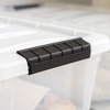 image:imageIRIS USA 12Pack 13 Quart Stackable Storage Bins with Lids ClearWhite  Medium Plastic Totes Home Organization Containers for Seasonal Decor Clothing Accessory and Craft Supplies