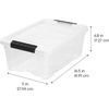 image:imageIRIS USA 12Pack 13 Quart Stackable Storage Bins with Lids ClearWhite  Medium Plastic Totes Home Organization Containers for Seasonal Decor Clothing Accessory and Craft Supplies
