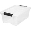 image:imageIRIS USA 12Pack 13 Quart Stackable Storage Bins with Lids ClearWhite  Medium Plastic Totes Home Organization Containers for Seasonal Decor Clothing Accessory and Craft Supplies