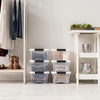 image:imageIRIS USA 12Pack 13 Quart Stackable Storage Bins with Lids ClearWhite  Medium Plastic Totes Home Organization Containers for Seasonal Decor Clothing Accessory and Craft Supplies