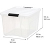 image:imageIRIS USA 12Pack 40 Quart Stackable Storage Bins with Lids ClearWhite  Large Plastic Totes Home Organization Containers for Seasonal Decor Clothing Accessory and Craft Supplies