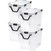 image:imageIRIS USA WeatherPro 74 Qt Storage Bins with Lids 4 Pack BPAFree Plastic Gasket Box with Tight Latch and Seal Stackable Nestable Tote Tub  ClearBlack103 Qt