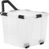 image:imageIRIS USA WeatherPro 74 Qt Storage Bins with Lids 4 Pack BPAFree Plastic Gasket Box with Tight Latch and Seal Stackable Nestable Tote Tub  ClearBlack106 Qt
