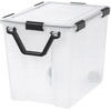 image:imageIRIS USA WeatherPro 74 Qt Storage Bins with Lids 4 Pack BPAFree Plastic Gasket Box with Tight Latch and Seal Stackable Nestable Tote Tub  ClearBlack103 Qt