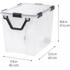 image:imageIRIS USA WeatherPro 74 Qt Storage Bins with Lids 4 Pack BPAFree Plastic Gasket Box with Tight Latch and Seal Stackable Nestable Tote Tub  ClearBlack103 Qt