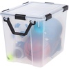 image:imageIRIS USA WeatherPro 74 Qt Storage Bins with Lids 4 Pack BPAFree Plastic Gasket Box with Tight Latch and Seal Stackable Nestable Tote Tub  ClearBlack103 Qt