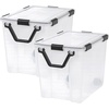 image:imageIRIS USA WeatherPro 74 Qt Storage Bins with Lids 4 Pack BPAFree Plastic Gasket Box with Tight Latch and Seal Stackable Nestable Tote Tub  ClearBlack103 Qt