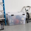 image:imageIRIS USA WeatherPro 74 Qt Storage Bins with Lids 4 Pack BPAFree Plastic Gasket Box with Tight Latch and Seal Stackable Nestable Tote Tub  ClearBlack156 Qt