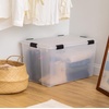 image:imageIRIS USA WeatherPro 74 Qt Storage Bins with Lids 4 Pack BPAFree Plastic Gasket Box with Tight Latch and Seal Stackable Nestable Tote Tub  ClearBlack156 Qt