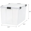 image:imageIRIS USA WeatherPro 74 Qt Storage Bins with Lids 4 Pack BPAFree Plastic Gasket Box with Tight Latch and Seal Stackable Nestable Tote Tub  ClearBlack156 Qt