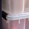 image:imageIRIS USA WeatherPro 74 Qt Storage Bins with Lids 4 Pack BPAFree Plastic Gasket Box with Tight Latch and Seal Stackable Nestable Tote Tub  ClearBlack74 Qt