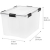 image:imageIRIS USA WeatherPro 74 Qt Storage Bins with Lids 4 Pack BPAFree Plastic Gasket Box with Tight Latch and Seal Stackable Nestable Tote Tub  ClearBlack74 Qt
