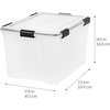 image:imageIRIS USA WeatherPro 74 Qt Storage Bins with Lids 4 Pack BPAFree Plastic Gasket Box with Tight Latch and Seal Stackable Nestable Tote Tub  ClearBlack74 Qt