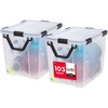 image:imageIRIS USA WeatherPro 74 Qt Storage Bins with Lids 4 Pack BPAFree Plastic Gasket Box with Tight Latch and Seal Stackable Nestable Tote Tub  ClearBlack103 Qt