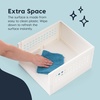 image:imageIRIS USA Modular Storage Organizer 2 Pack Made in USA Collapsible  Foldable With Stacking Pins ToolFree Closet Bathroom Laundry Organization21 Qt Basket  2 Pack