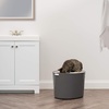 image:imageIRIS USA XXLarge Top Entry Cat Litter Box Dog Proof GrayWhite  Extra Large Heavy Duty Plastic Big Cats Secure 4Buckle Lock Tracking Control Lid Quick CleanupWhiteGray