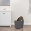 image:imageIRIS USA XXLarge Top Entry Cat Litter Box Dog Proof GrayWhite  Extra Large Heavy Duty Plastic Big Cats Secure 4Buckle Lock Tracking Control Lid Quick CleanupWhiteGray